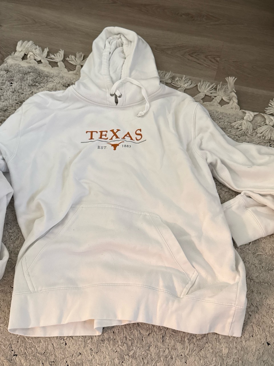 Texas White Hoodie With Embroidered Logo